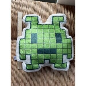 FAO Schwarz Retro Pixel Alien Toy Plush Gaming Pillow NEW
